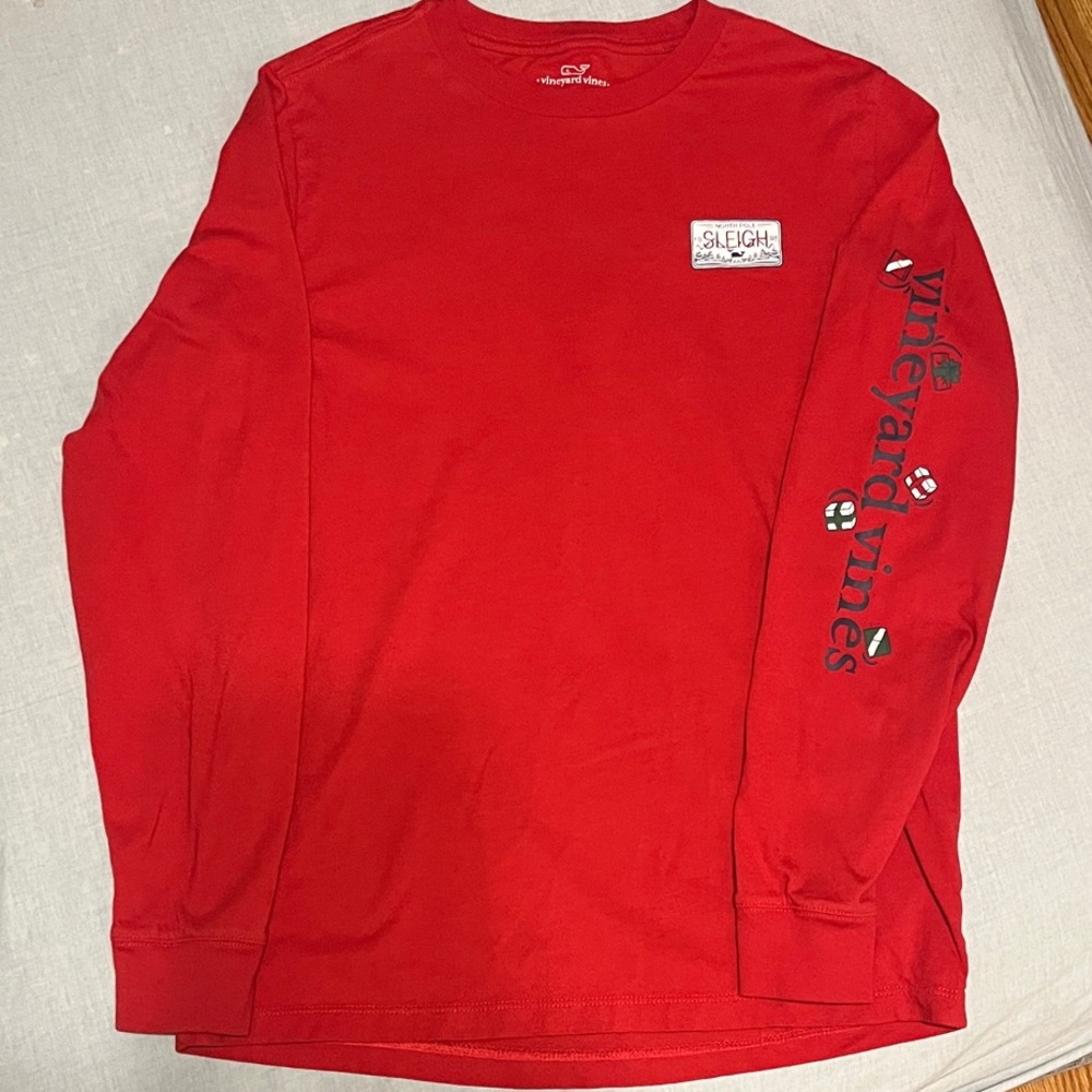 Vineyard Vines Festive Red Long Sleeve Shirt